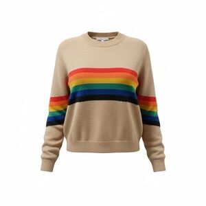 Young Fabulous & Broke Camel Tan Rainbow Sweater Size M/L NWOT Pride